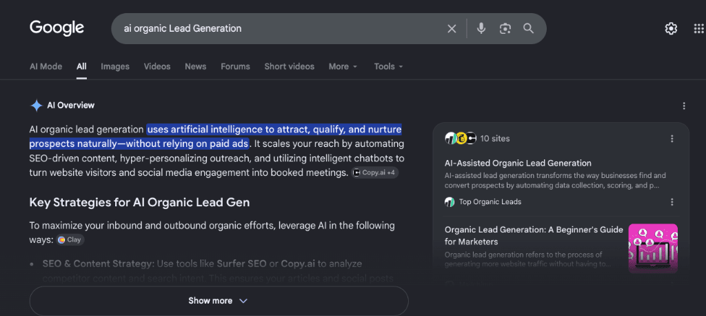 AI-Assisted Organic Lead Generation